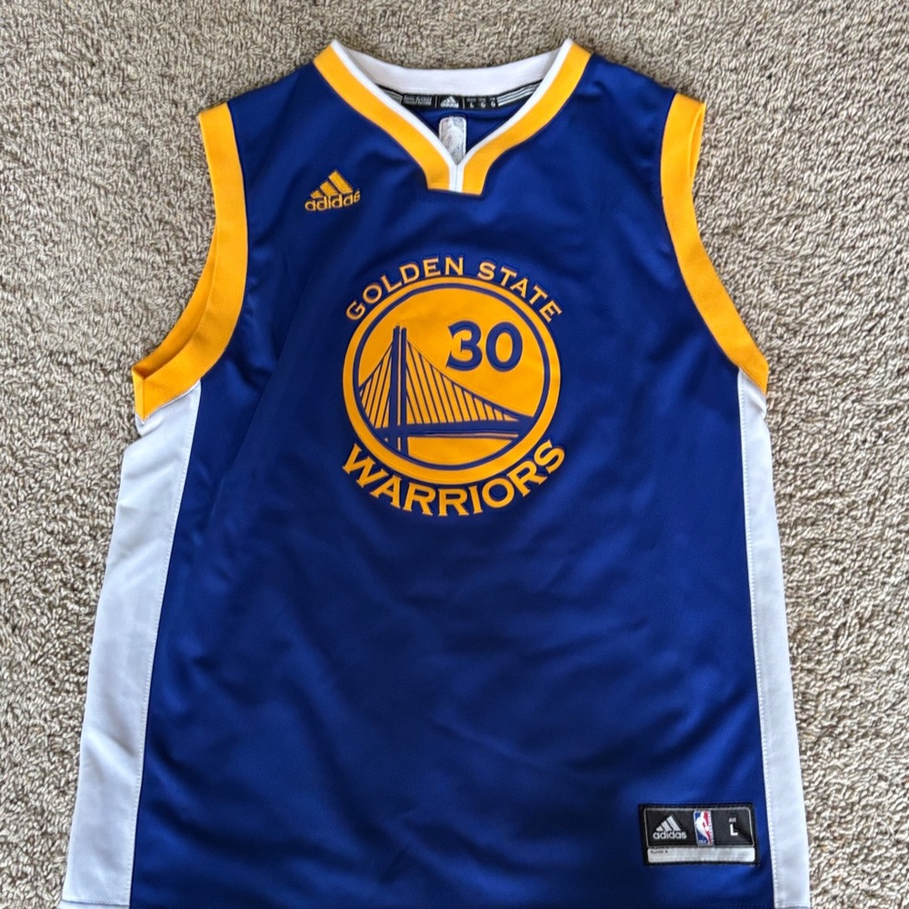 adidas Golden State Warriors Kids Blue and Yellow Jersey